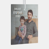 クールStepdad Everパパパーソナライズされた ガラスオーナメント (正面右)