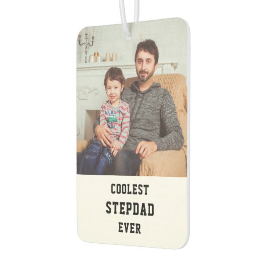 クールStepdad Ever写真パーソナライズされたコラージュ カーエアーフレッシュナー (左)