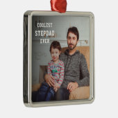 クールStepdad Ever写真パーソナライズされたパパ メタルオーナメント (右)