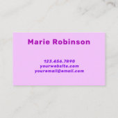 クールVaporwave Blue Pink Purple Music DJ 名刺 (裏面)