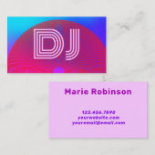 クールVaporwave Blue Pink Purple Music DJ 名刺 (正面/裏面)