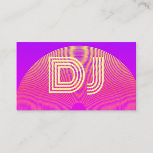 クールVaporwave Pink薄紫イエローパープルミュージックDJ 名刺