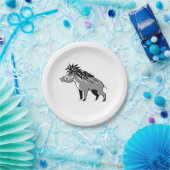 クールWARTY PIG – ワルトグ – 野生生物 – 自然 ペーパープレート (パーティー)