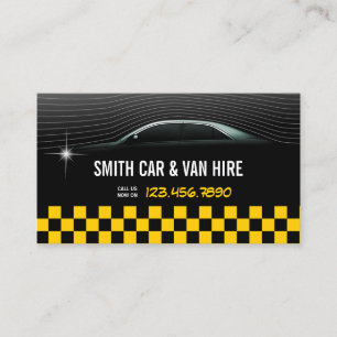 クールYellow市松模様に Car & Van Hire名刺 名刺