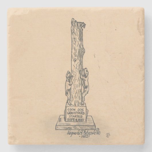 クーンドッグマーカー大理石コースター ストーンコースター (正面)