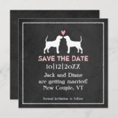 クーンハウンドのシルエット ウェディング・セーブ・ザ・デート セーブザデート (正面/裏面)