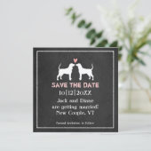 クーンハウンドのシルエット ウェディング・セーブ・ザ・デート セーブザデート (スタンド正面)