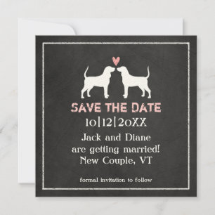 クーンハウンドのシルエット ウェディング・セーブ・ザ・デート セーブザデート