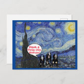 クーンハウンドの星空の夜, 3匹の犬の誕生日パロディ ポストカード (正面/裏面)