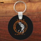 クーンハンターアメリカン愛国的ラクーン狩りトラ キーホルダー (正面)