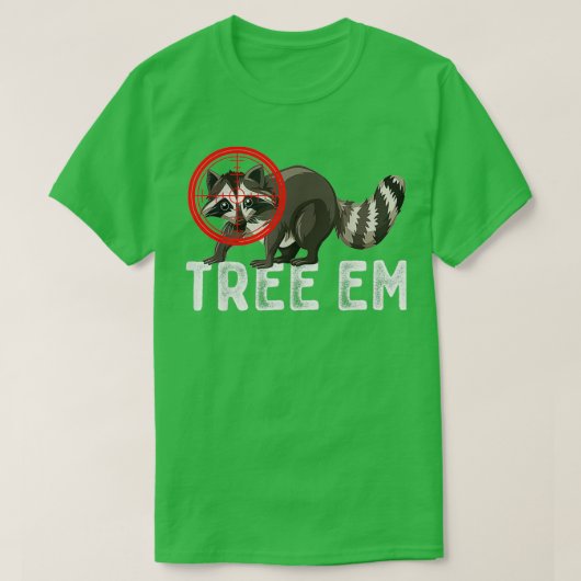 クーン狩りツリーエムおもしろいヴィンテージラクーン狩り Tシャツ (デザイン正面)