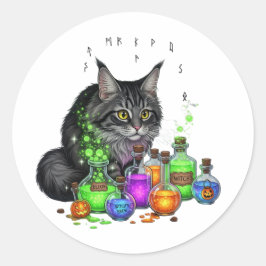 クーン&ポーションボトル – メーンクーンハロウィーン ラウンドシール