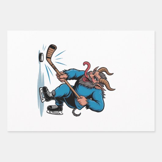 ク不気味ラムプ遊スのアイスホッケー ラッピングペーパーシート (正面)