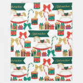 ク伝統的リスマス フリースブランケット (正面)