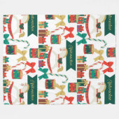 ク伝統的リスマス フリースブランケット (正面(横))