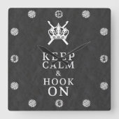 ク保ロシェのクラフトルームに落ち着いたフック スクエア壁時計 (正面)