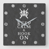 ク保ロシェのクラフトルームに落ち着いたフック スクエア壁時計 (正面)