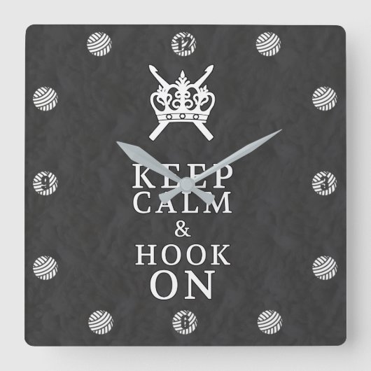 ク保ロシェのクラフトルームに落ち着いたフック スクエア壁時計 (正面)