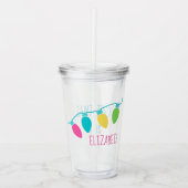 ク名門私立校風のリスマスラパーソナライズされたイト アクリルタンブラー (正面)