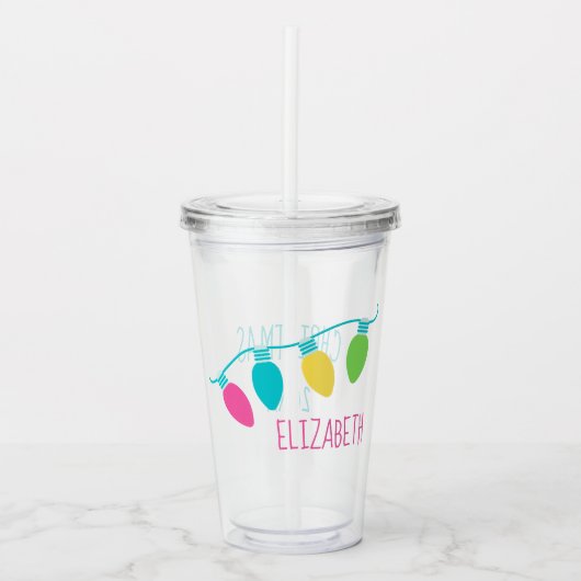 ク名門私立校風のリスマスラパーソナライズされたイト アクリルタンブラー (正面)