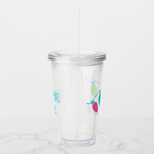 ク名門私立校風のリスマスラパーソナライズされたイト アクリルタンブラー (右)