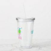 ク名門私立校風のリスマスラパーソナライズされたイト アクリルタンブラー (左)