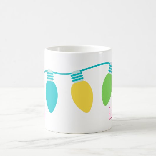 ク名門私立校風のリスマスラパーソナライズされたイト コーヒーマグカップ (中央)