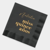 ク恋しく思リンスアニョスブラック&金ゴールド 箔ナプキン (左)