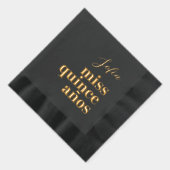 ク恋しく思リンスアニョスブラック&金ゴールド 箔ナプキン (右)