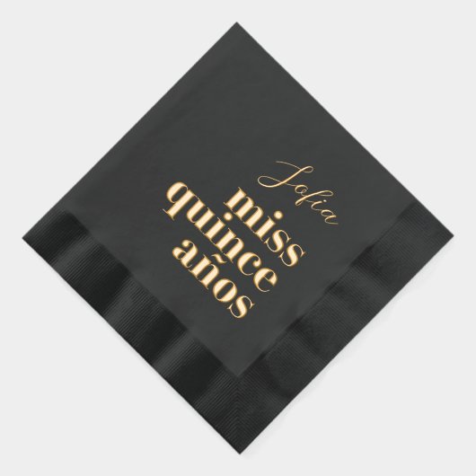 ク恋しく思リンスアニョスブラック&金ゴールド 箔ナプキン (右)