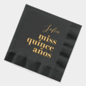 ク恋しく思リンスアニョスブラック&金ゴールド 箔ナプキン (左)