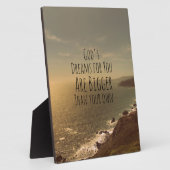 ク感動的リスチャン引用文神の夢 フォトプラーク (側面)