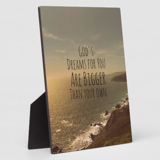 ク感動的リスチャン引用文神の夢 フォトプラーク (側面)