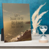 ク感動的リスチャン引用文神の夢 フォトプラーク (側面)