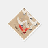 ク日本のル飛んでいる スタンダードカクテルナプキン (角)