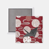 ク日本のレの赤い着物 マグネット (正面/裏面)