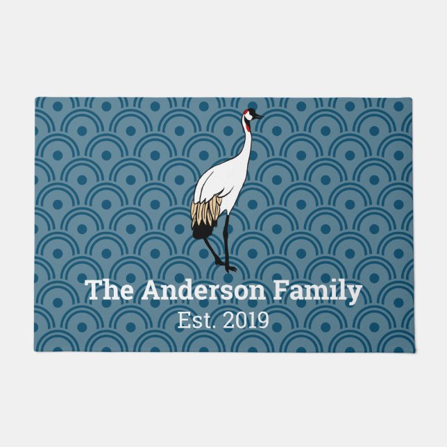 ク日本のレーンとホタテ | カスタマイズ ドアマット (正面)