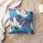 ク日本のレーン華美：鳥のパターン。 クッション (ブランケット)