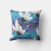 ク日本のレーン華美：鳥のパターン。 クッション (裏面)