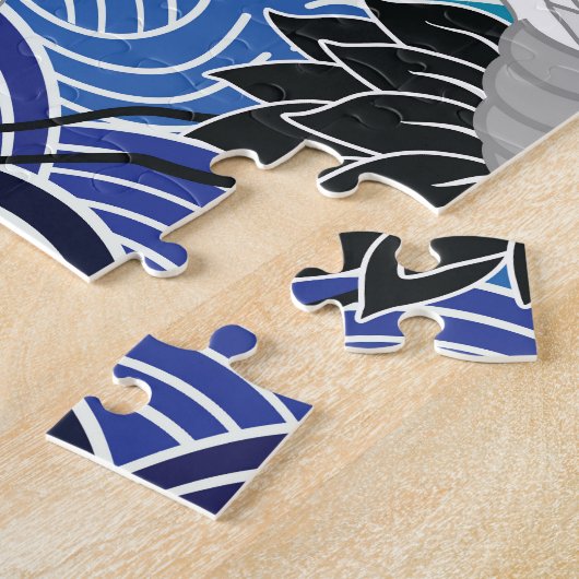 ク日本のレーン華美:鳥のパターン。 ジグソーパズル (側面)