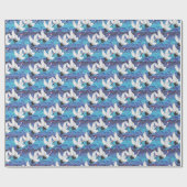 ク日本のレーン華美：鳥のパターン。 ラッピングペーパー (フラット)