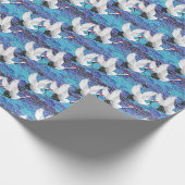 ク日本のレーン華美：鳥のパターン。 ラッピングペーパー (角)