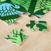 ク日本のレーン、ジェードグリーン、ライトブルー ジグソーパズル (側面)