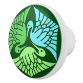 ク日本のレーン、ジェードグリーン、ライトブルー セラミックノブ (右)