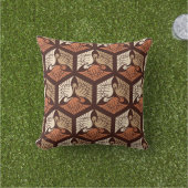 ク日本のレーン、タン、錆&チョコレートブラウン クッション (芝生)