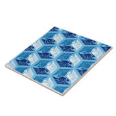 ク日本のレーン、ネービー、ホワイト、ライトブルー タイル (側面)