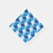 ク日本のレーン、海軍、ホワイト、ライトブルー スタンダードカクテルナプキン (角)