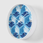 ク日本のレーン、海軍、ホワイト、ライトブルー 壁時計 (傾斜)