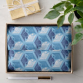 ク日本のレーン、海軍、ホワイト、ライトブルー 薄葉紙 (ギフト)