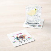 ク来ループ・クリスクールトで冷えのまわりになさい スクエアペーパーコースター (インサイチュ)